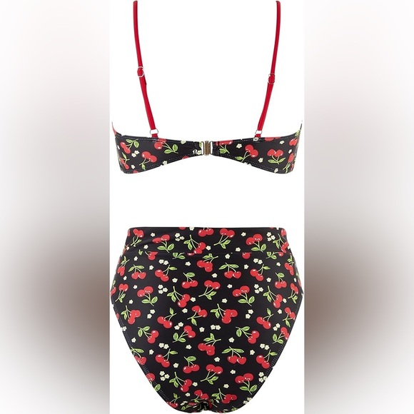 MOSHENGQI Women's Two Piece Swimsuit Strappy High Waisted High Cut Bathing Suit - Picture 2 of 4